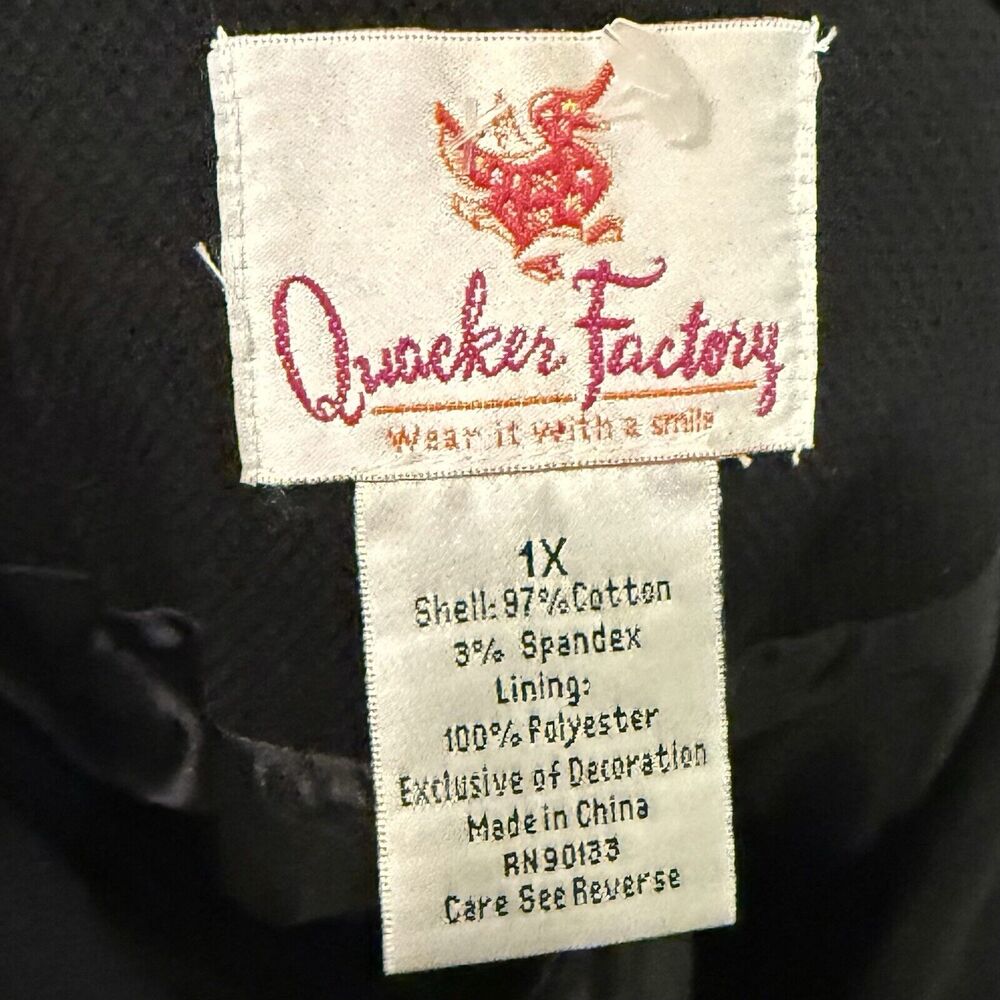 Quacker Factory Blazer Jacket Plus Size 1x Black … - image 6